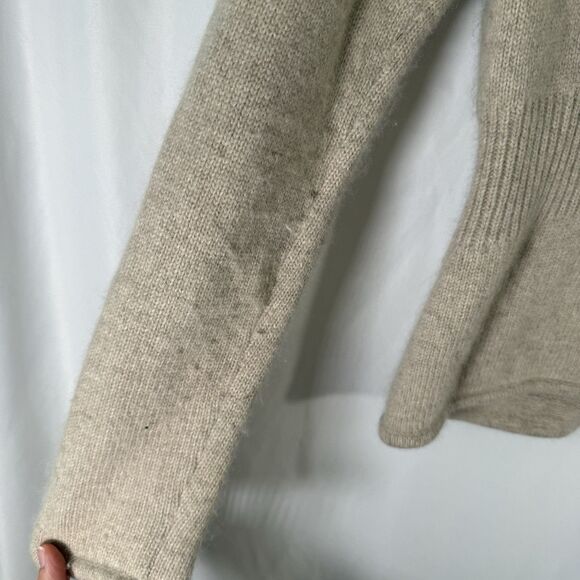 Kenar Sweater Cardigan Women's Medium Cream Rabbit Hair Lambs Wool Collared - Picture 12 of 13